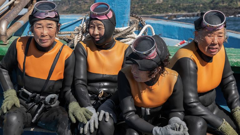 Haenyeo divers from Jeju Island, South Korea. Photo: Apple TV+