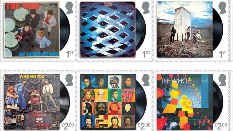 The Who album covers form part of a set of special stamps. Pic: PA 