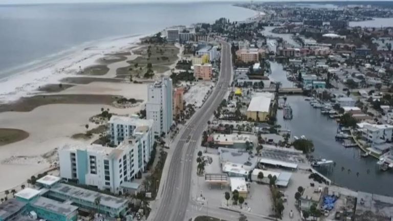 Treasure Island in Florida is deserted as Hurrican Milton approaches