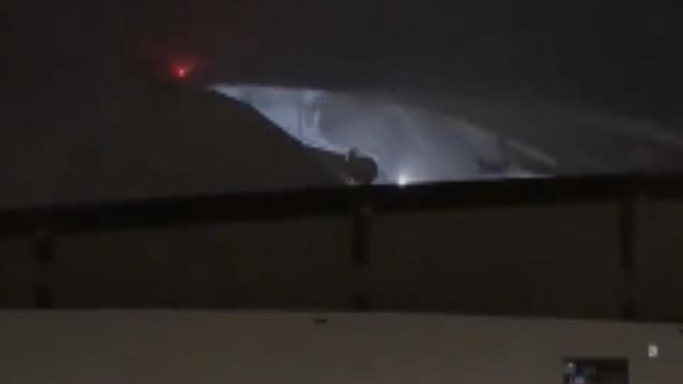 Roof is ripped off stadium in Florida by Hurricane Milton