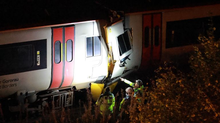 The head on collision happened near near the village of Talerddig, Mid Wales Pic: Dan Jones 