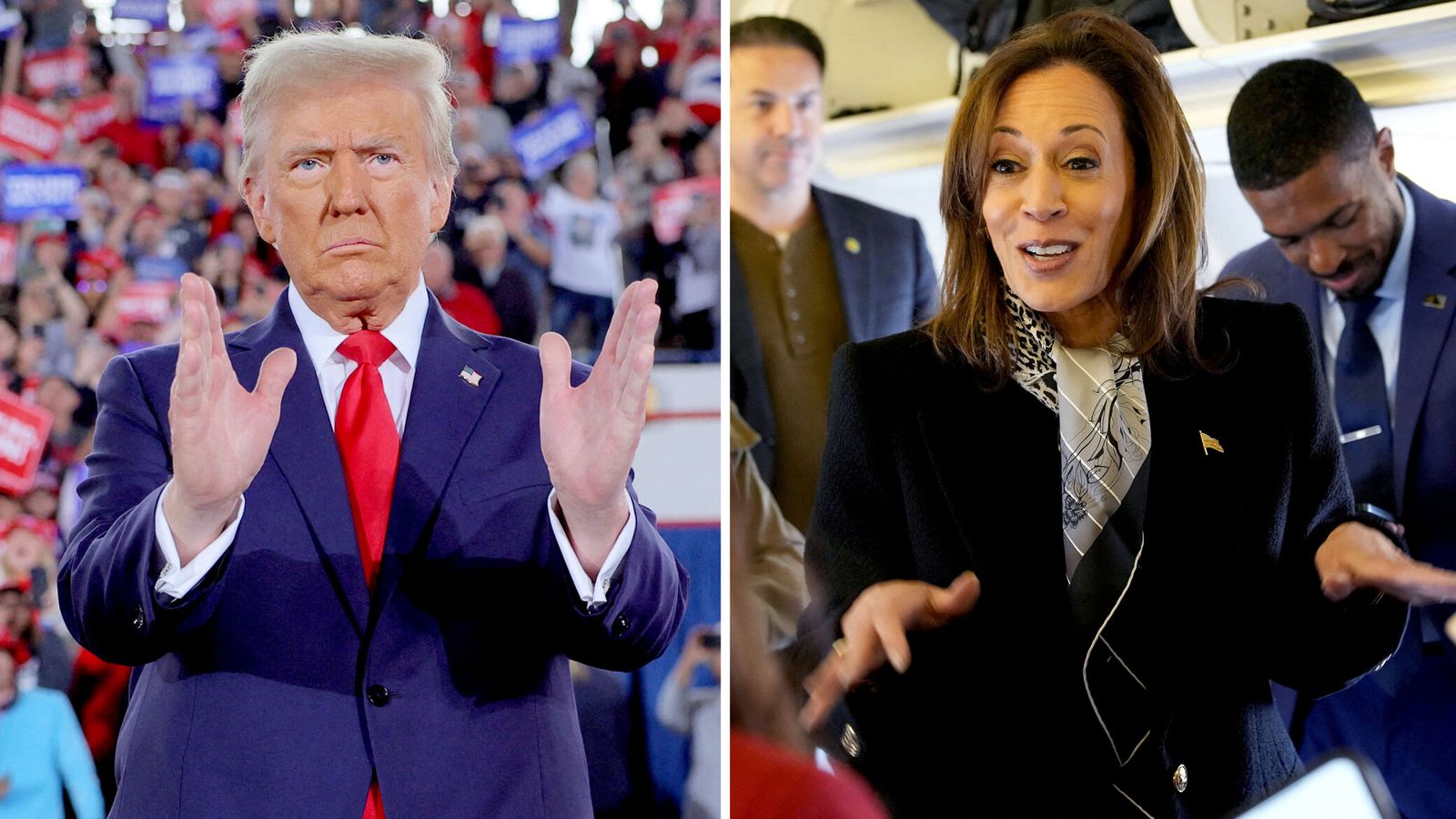 'The end of a journey': Donald Trump and Kamala Harris hold final rallies on election eve