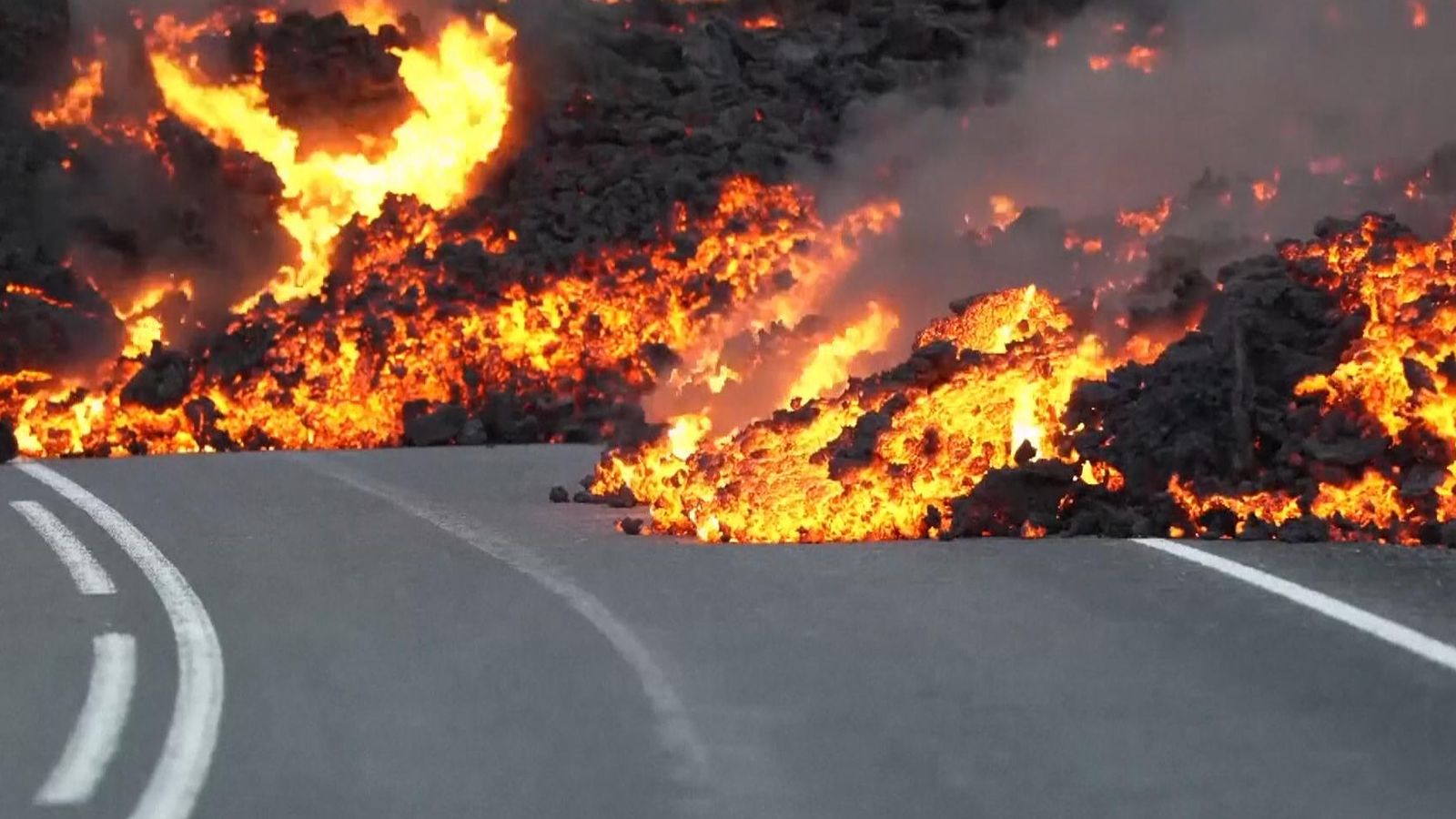 Volcano in Iceland devours road in seventh eruption since December