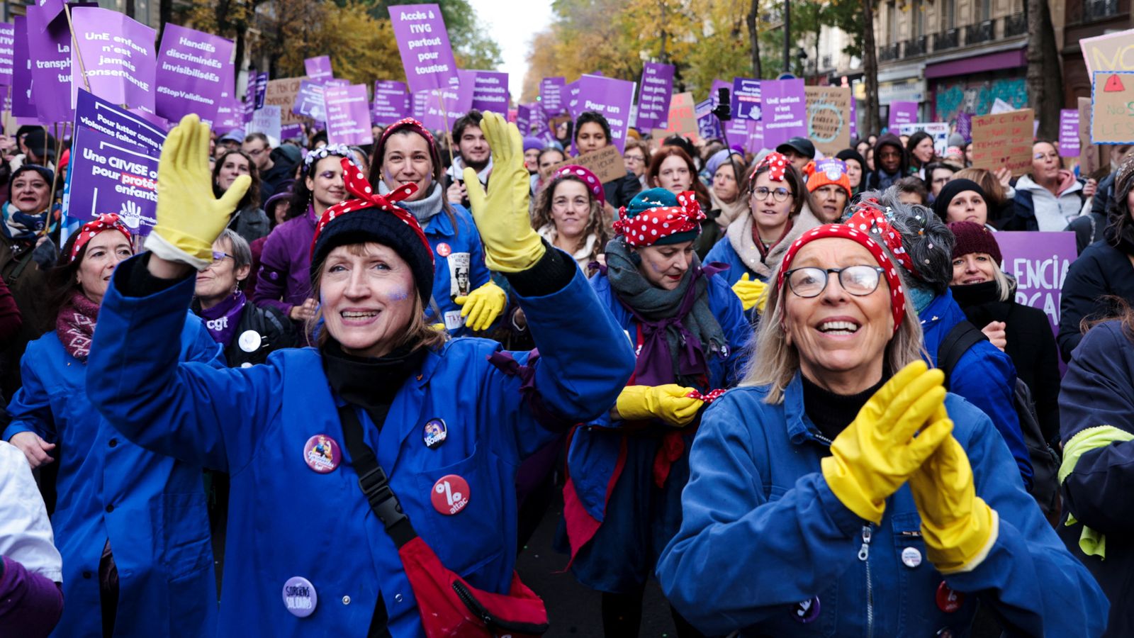 Thousands protest for women's rights in Paris | News UK Video News ...