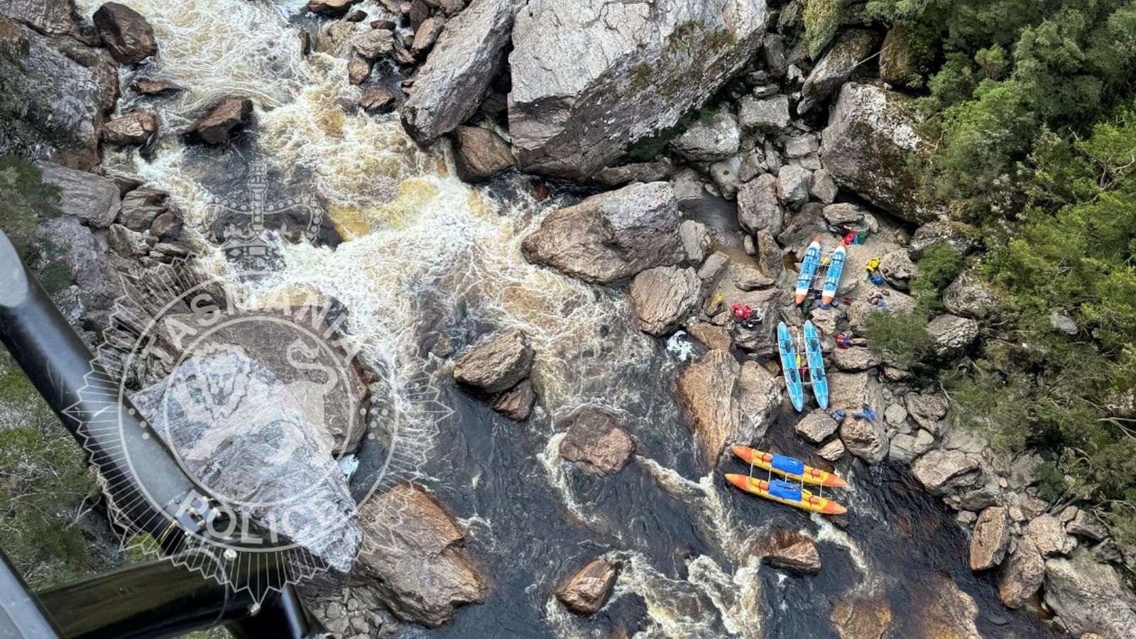 Kayaker in Tasmania has leg amputated after becoming ‘wedged’ between rocks in river | World News