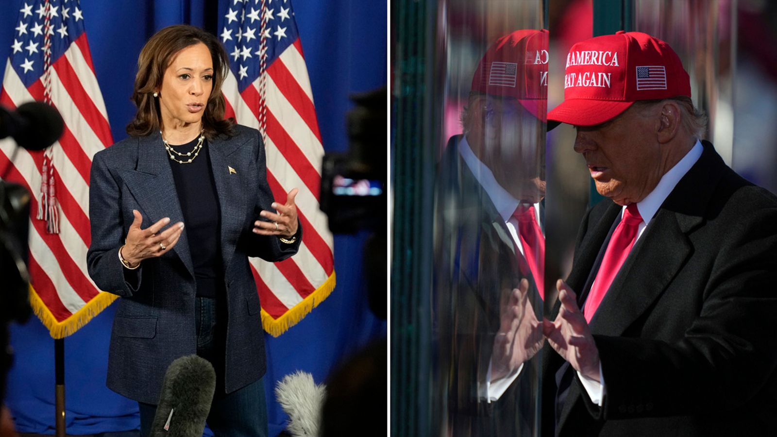 Donald Trump and Kamala Harris in final pitch to US voters after blitzing battleground states