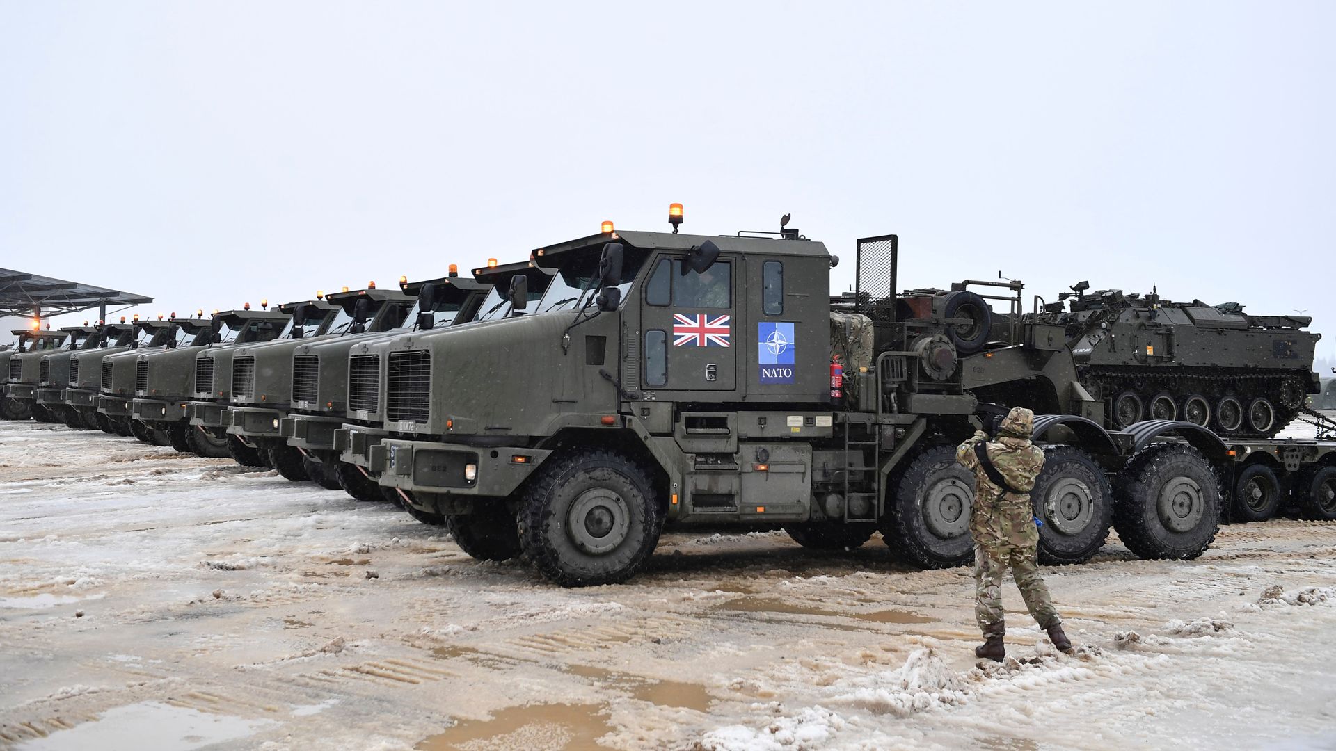 British soldiers injured in major traffic pile-up close to border with Russia