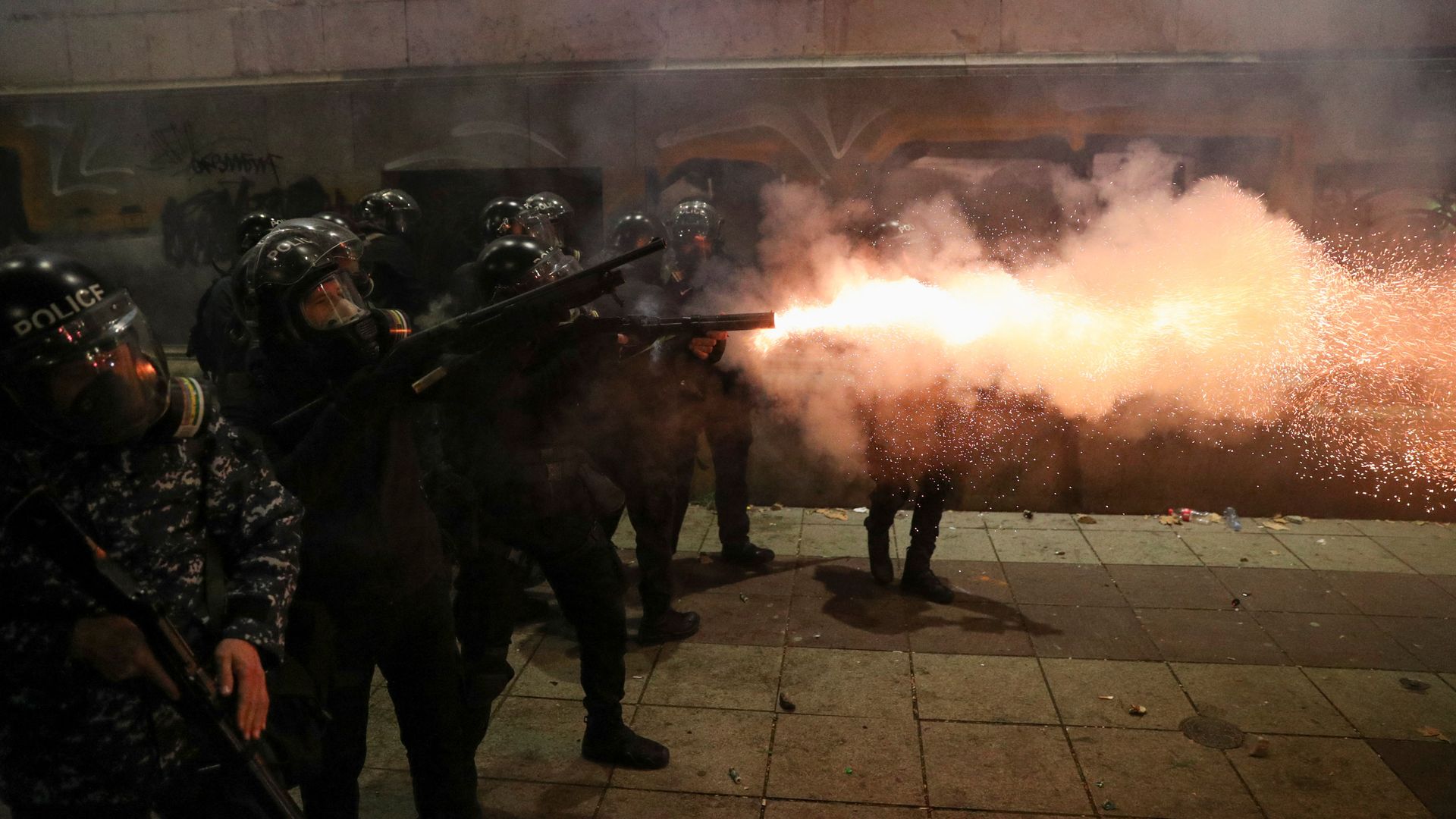 More than 100 protesters arrested in Georgia during second night of police clashes over EU decision