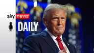 Republican presidential nominee former President Donald Trump arrives at an election night watch party at the Palm Beach Convention Center, Wednesday, Nov. 6, 2024, in West Palm Beach, Fla. (AP Photo/Evan Vucci)