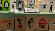 Seized fake Banksy artworks in Pisa, Italy.
Pic: Reuters / Carabinieri 