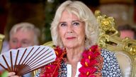 Queen Camilla attends a ceremony at Siumu Village in Samoa.
Pic: Reuters