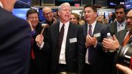 Chris Wright ringing ceremonial bell to celebrate his company's IPO on the floor of the New York Stock Exchange in 2019. Pic: Reuters