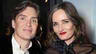 Cillian Murphy and wife Yvonne McGuinness at a Golden Globes afterparty in January. Pic: AP  