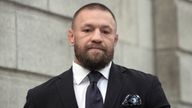 Mixed martial arts fighter Conor McGregor leaves the High Court in Dublin, where appeared for a personal injury case against him. Picture date: Wednesday November 6, 2024. Pic: PA