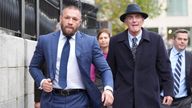 Mixed Martial Arts fighter Conor McGregor outside the High Court in Dublin, where he is appearing for a personal injury case against him. Picture date: Tuesday November 5, 2024.

