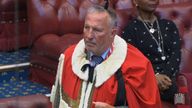 Former England cricketer Ian Botham takes up his seat in the House of Lords as Baron Botham of Ravensworth.