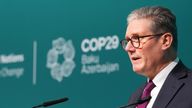 Prime Minister Sir Keir Starmer speaks on day two of the Cop29 climate summit in Baku, Azerbaijan. Picture date: Tuesday November 12, 2024.
