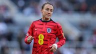 Lucy Bronze training for England earlier this year. Pic: Reuters