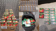 Police shared this image of a rucksack full of over-the-counter medication allegedly stolen by a man from a Sainsbury's store in Bethnal Green. Pic: @MPSTowerHam