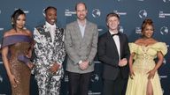 The Prince of Wales, with (left to right) Bonang Matheba, Host of the Awards, Billy Porter, Robert Irwin and Nomzamo Mbatha, Earthshot Prize Ambassador and Host of Earthshot Week , arrives for the Earthshot Prize Awards at Green Point Shared Fields in Cape Town, on day three of his visit to South Africa for the fourth annual Earthshot Prize Awards. Picture date: Wednesday November 6, 2024.

