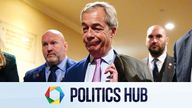 Reform UK leader Nigel Farage is surrounded by members of the media and security as he arrives ahead of his speech at the Reform UK Welsh Conference at the Celtic Manor hotel in Newport. Picture date: Friday November 8, 2024. PA Photo. See PA story POLITICS Reform. Photo credit should read: Ben Birchall/PA Wire