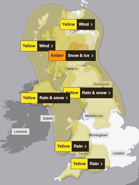 How Storm Bert is set to impact the UK this weekend. Pic: Met Office