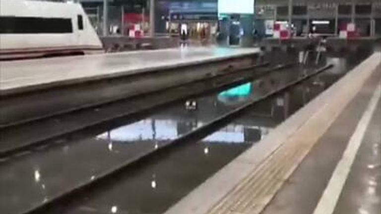 Heavy rainfall has caused severe flooding in Malaga