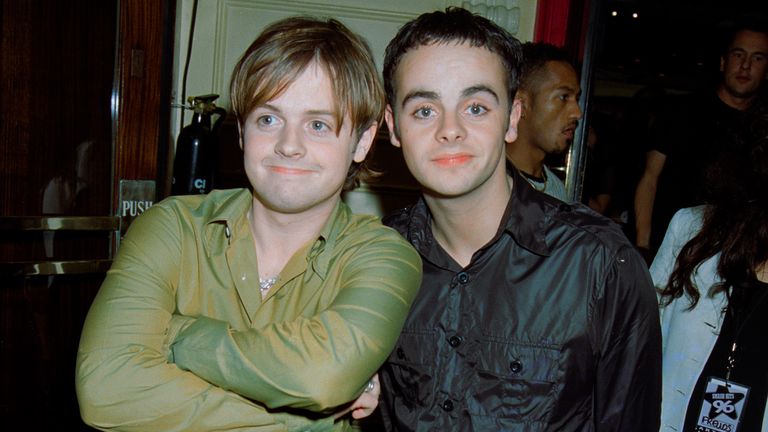 Pic: Dave Benett/Getty

British television presenting duo Ant & Dec attend a party being held at the Groucho Club for the Smash Hits Poll Winners Party, London, December 1996.  (Photo by Dave Benett/Getty Images)