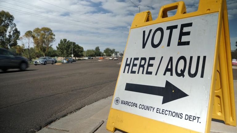 A drive-through polling centre in downtown Phoenix