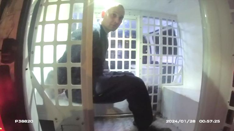 Body worn footage of the arrest of Antony Snook.
Pic: Avon and Somerset Police/PA