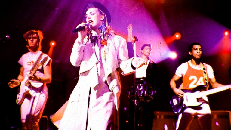 Culture Club on stage performing in 1982. Pic: Ron Wolfson/ Rock Negatives/ MediaPunch Boy George/ IPX/ AP


