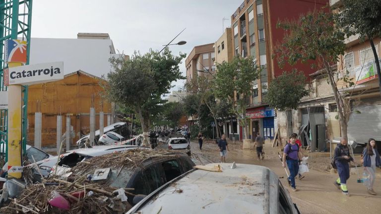 Volunteers have been helping with the clean-up operation in Catarroja