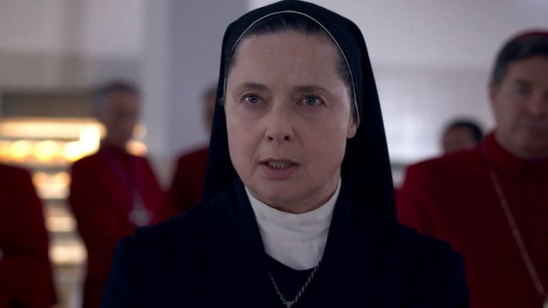 Isabella Rossellini stars as Sister Agnes in Conclave. Pic: Focus Features 2024