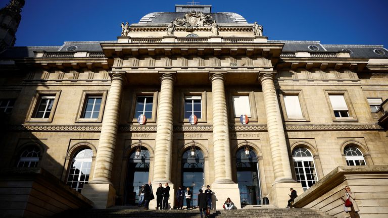 General view of the courthouse on the Ile de la Cite on the first day of the trial of eight people accused of involvement in the beheading of French history teacher Samuel Paty by a suspected Islamist in 2020 in an attack outside his school in the Paris suburb of Conflans-Sainte-Honorine, in Paris, France, November 4, 2024. REUTERS/Sarah Meyssonnier