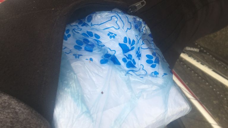 Khalife collected cash in a dog poo bag. Pic: Met Police