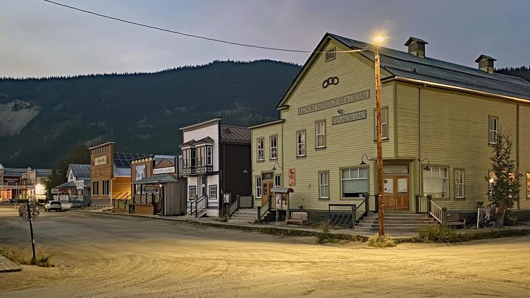 Historic wooden houses and wooden boardwalks in the gold mining town of Dawson City, Jack London, Yukon Territory, Canada Photographer
Reinhard Pantke/imageBROKER/Shutterstock