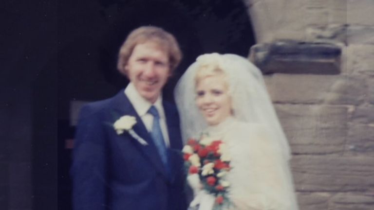 Diane and Mick Edwards on their wedding day 