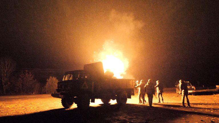 Anti-air unit firing at drones from their truck 