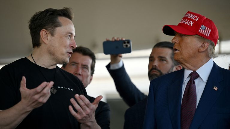 Donald Trump and Elon Musk. Pic: Reuters