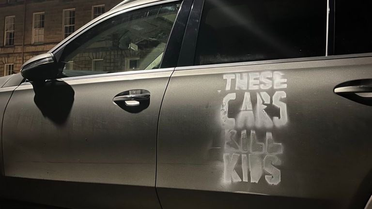 One of the cars marked in Edinburgh. Pic: Tyre Extinguishers/X