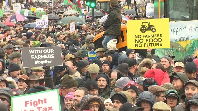 farmers protestation  successful  cardinal  london implicit    inheritance taxation  - SN screengrab