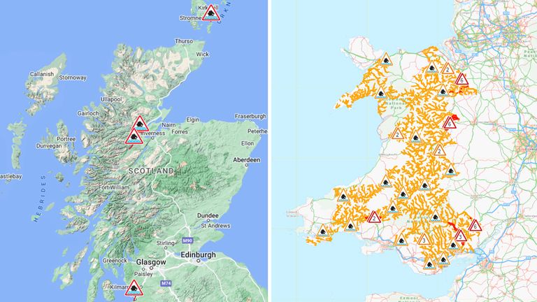 flood warnings 25/11/2024