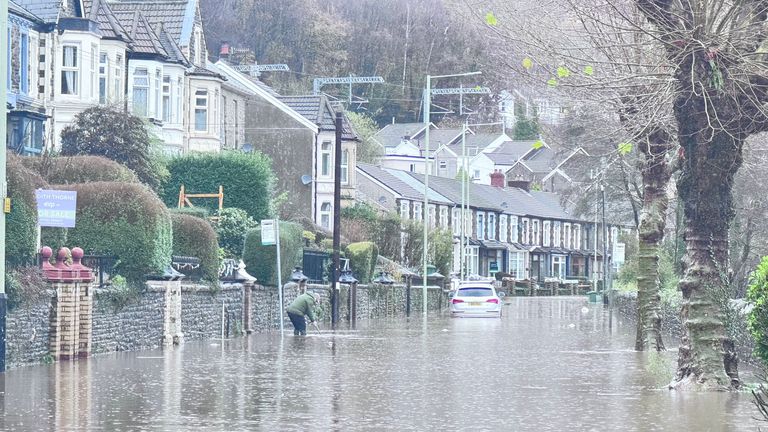 Handout photo courtesy of Emmawales123 @EmmaLWales of the River Taff flooding in Pontypridd, Wales. Another weather warning has been issued and more than 200 flood alerts are in place in the UK as Storm Bert continues to sweep across the country. Picture date: Sunday November 24, 2024.