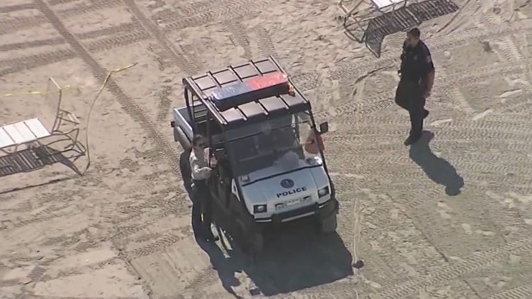 Police on scene. Photo: WTVJ/NBC https://www.nbcnews.com/news/us-news/human-head-floats-ashore-south-florida-rcna179887