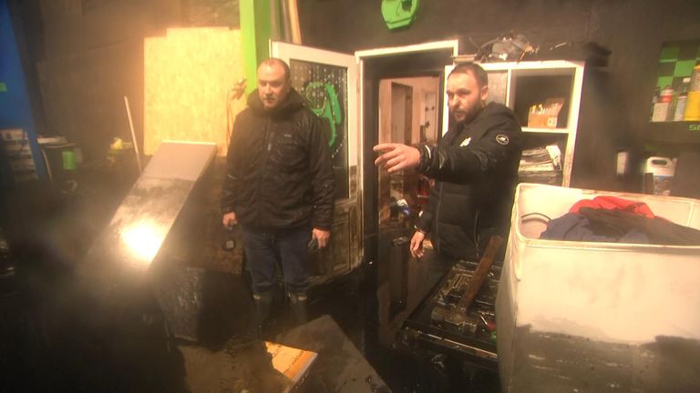 Garage in wales destroyed by Storm Bert