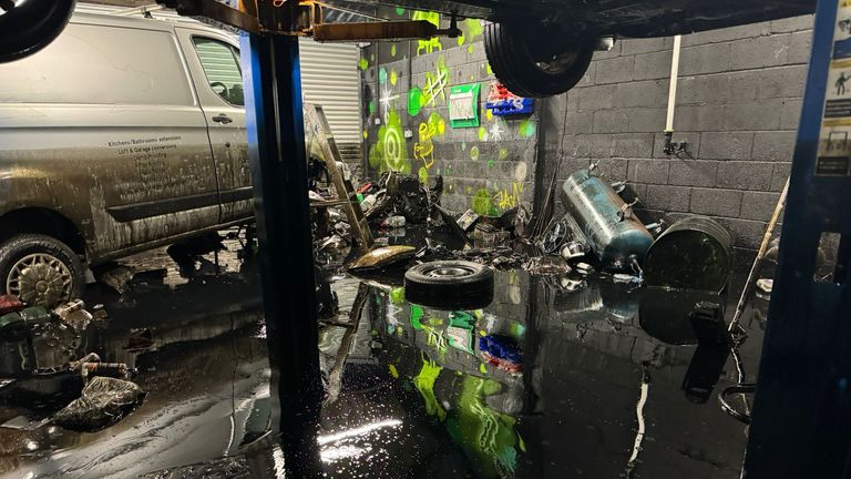 Garage in wales destroyed by Storm Bert