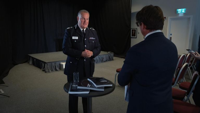 GMP Chief Constable Stephen Watson speaks to Sky's Jason Farrell