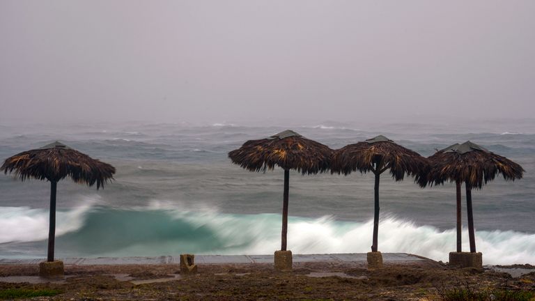 The storm whipped up the surf on Havana's beaches. Pic: AP