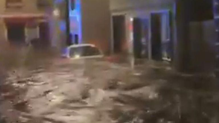 A video has emerged online showing severe flooding in Donegal as Storm Bert hit Ireland.