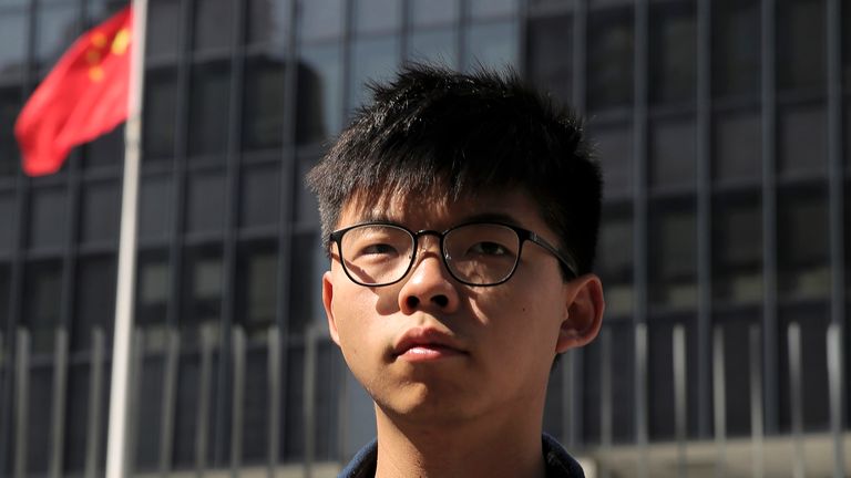 Joshua Wong was sentenced to more than four years Pic: AP